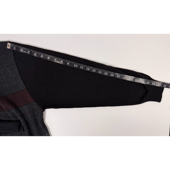 Vintage Modango Sweater Mens XL Black Gray Merino Wool Blend Long Sleeve Polo - Picture 11 of 15